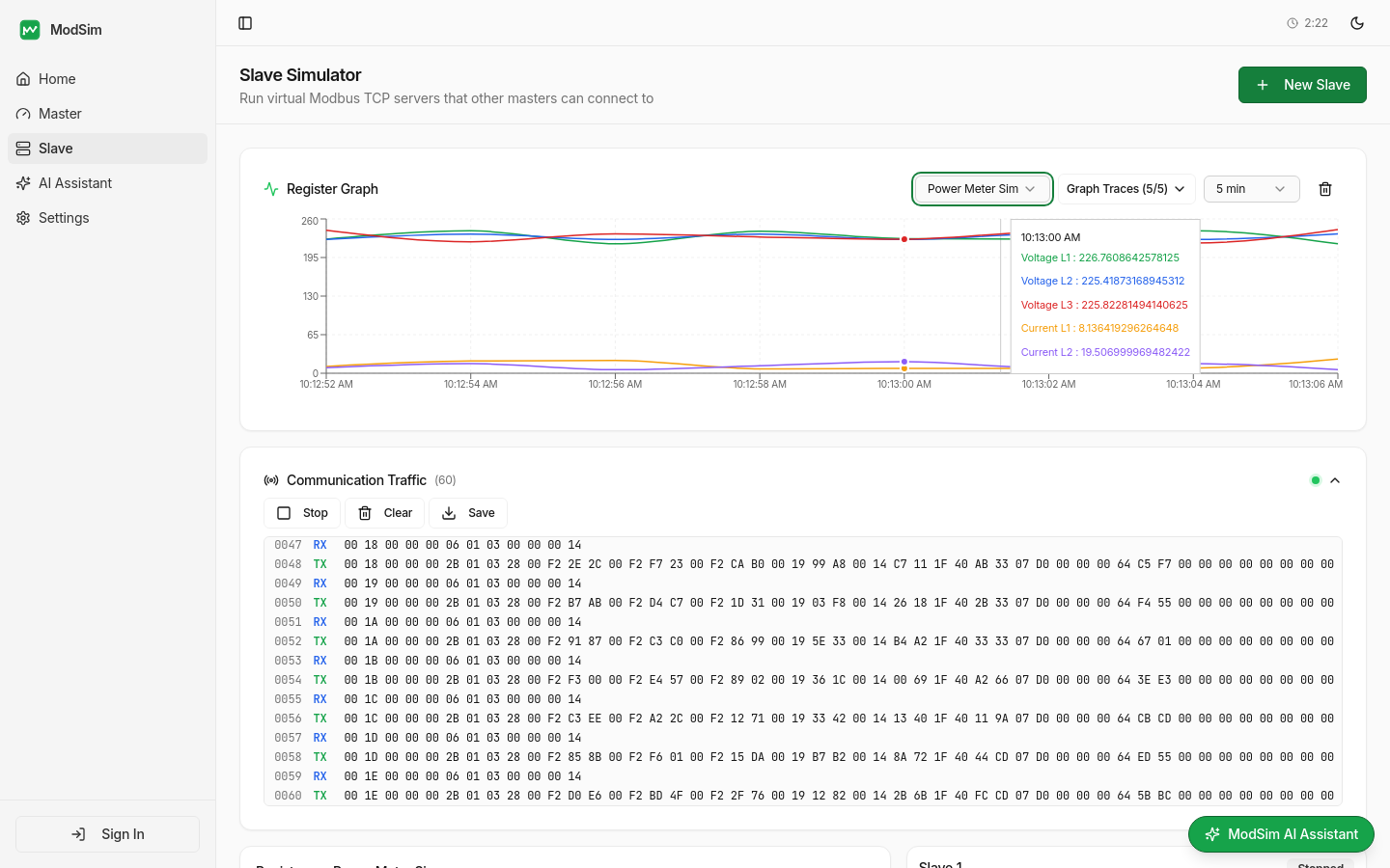 Running slave with real-time traffic monitoring